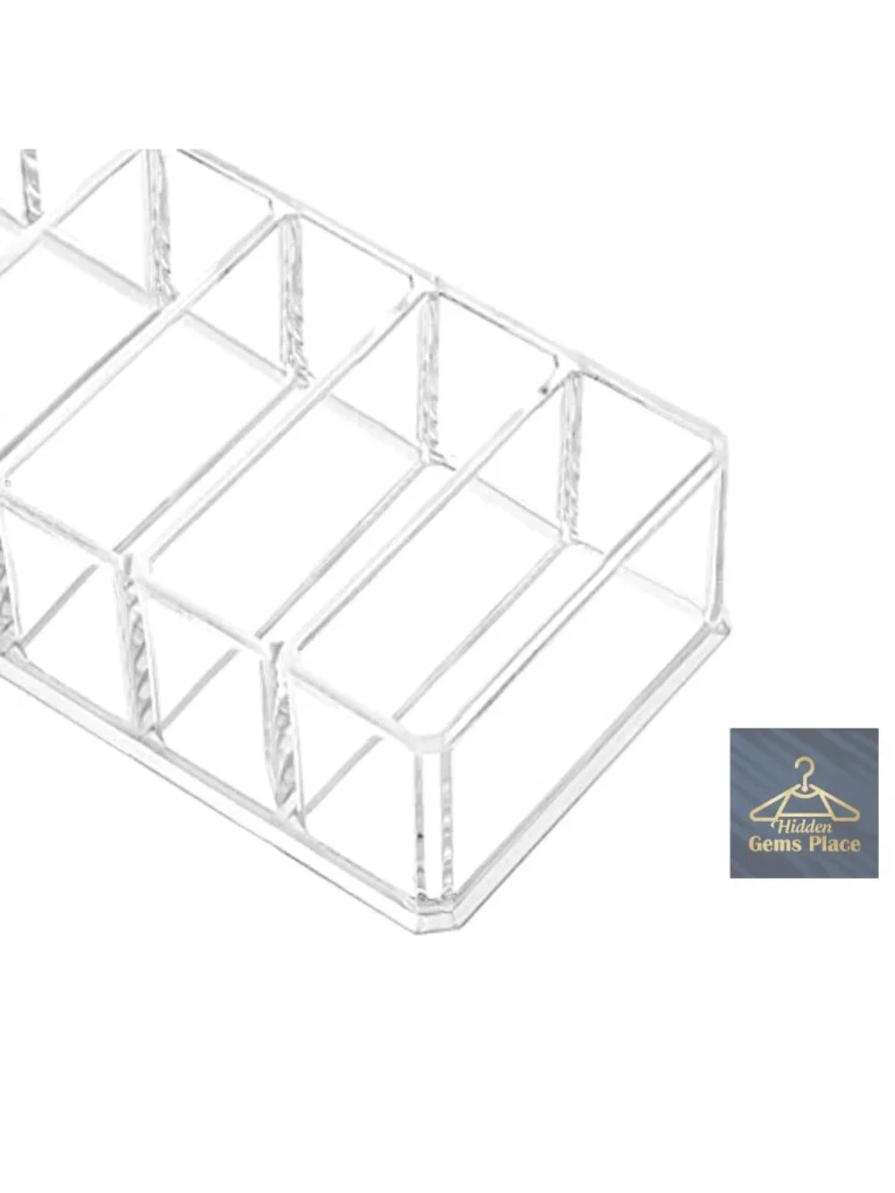 Clear Acrylic 8-Slot Makeup Organizer for Lipstick, Palettes, Cosmetic Storage